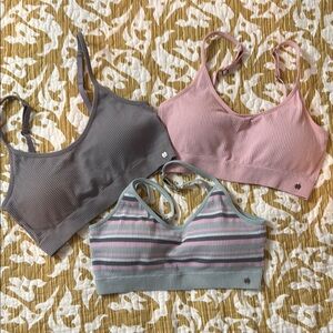 Lucky Brand Set of 3 Ribbed Bras Bralettes